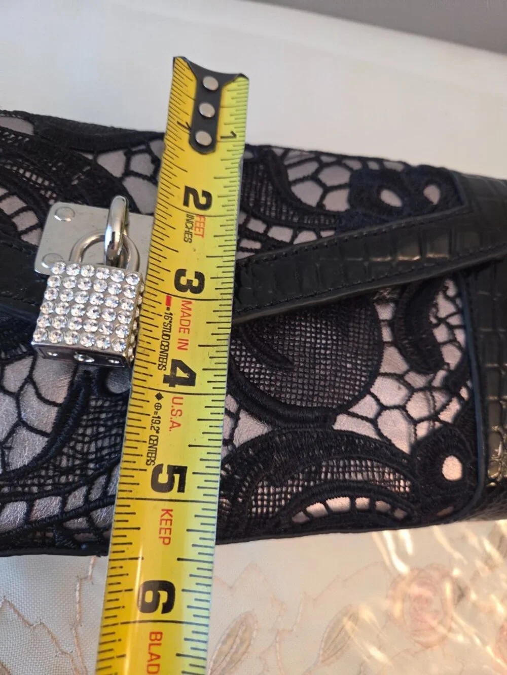 Vintage 1980s Koret Black and Lace Shoulder/Clutch